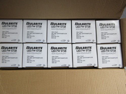 Bulbrite 60Watt Equivalent Dimmable ST18 Vintage Edison LED Light Bulb 10PK - Picture 3 of 5