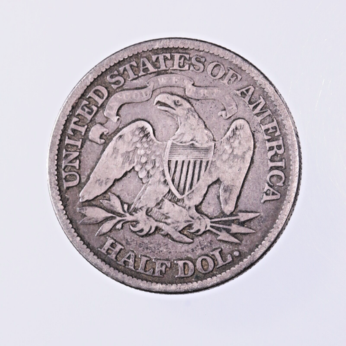 Raw 1876 Seated Liberty 50C Uncertified Ungraded Silver Half Dollar Coin - Picture 2 of 2