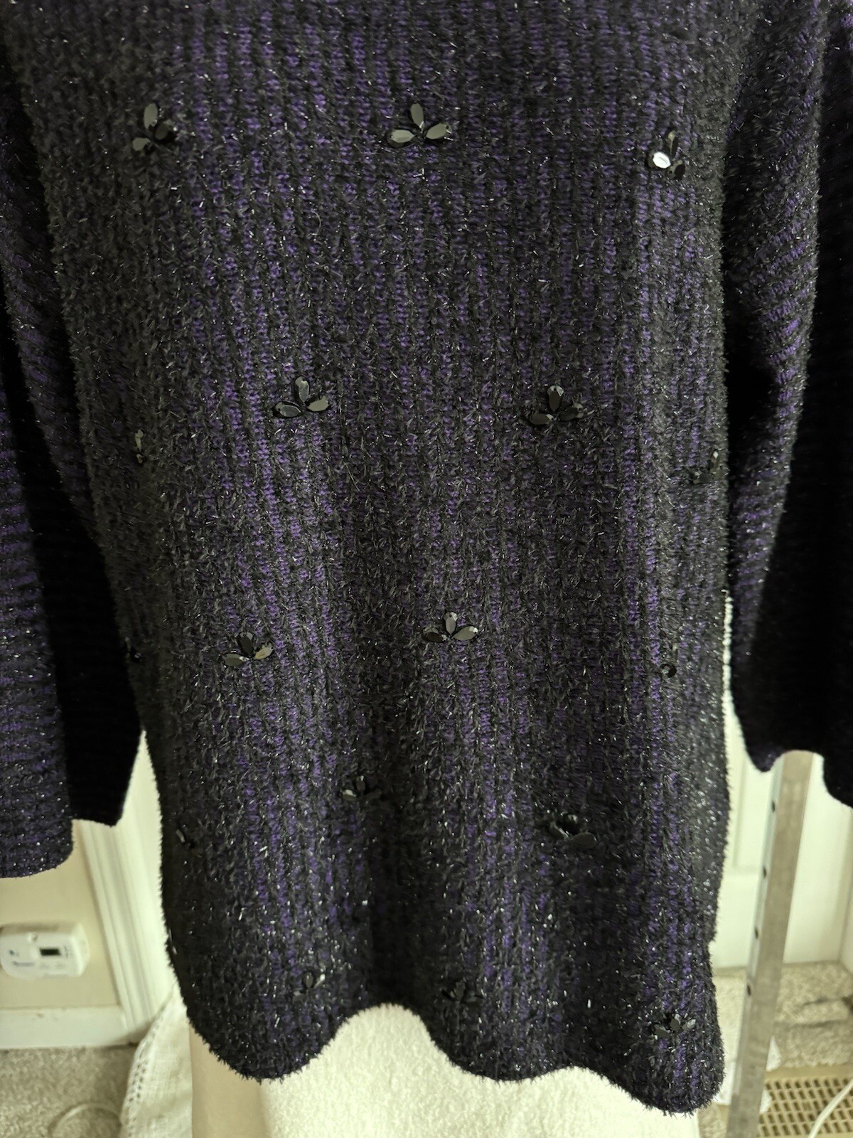 Ruby Rd Deep Purple Sweater Pullover gem embellis… - image 5