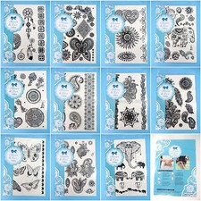 12 sheets wholesale lot large black henna lace temporary tattoo hipster