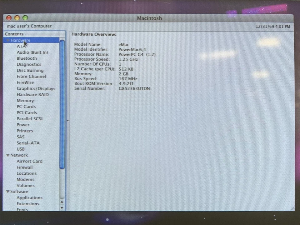 Apple eMac G4 A1002 PowerMac 6,4 1.25GHz PowerPC CPU 2GB RAM 250GB HDD OSX 10.5 - Image 3 of 4