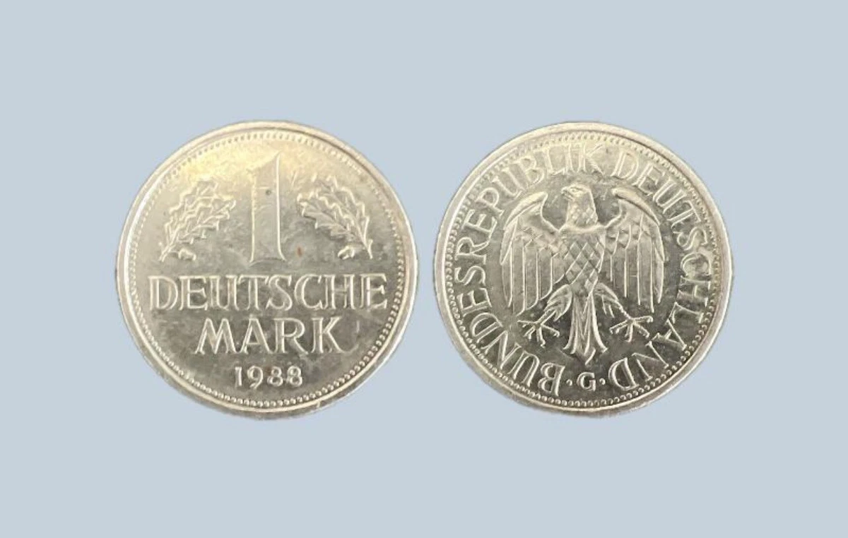 1 Deutsche Mark 1988. J. Germany vintage coins, 1 Deutsche Mark (1