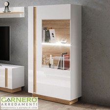 Vetrina soggiorno salotto cucina NOA Gihome ® bianco moderna design ripiani