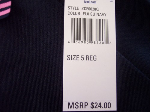 Girls IZOD $24 Navy Uniform Skort w/ Pink & Navy Striped Sash Size 5 - Picture 6 of 6