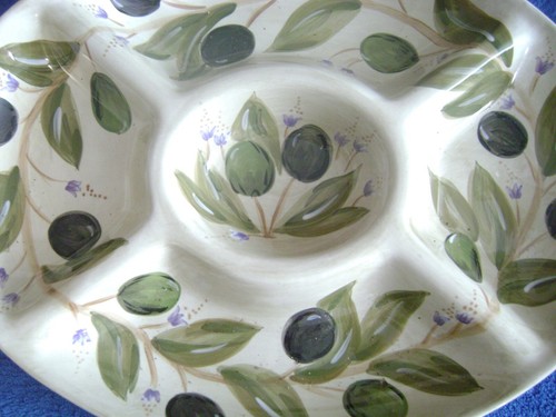VTG NAPA OLIVES COLLECTION LARGE PORCELAIN TRAY Glazed 18.5"length MADE IN ITALY - Picture 9 of 10
