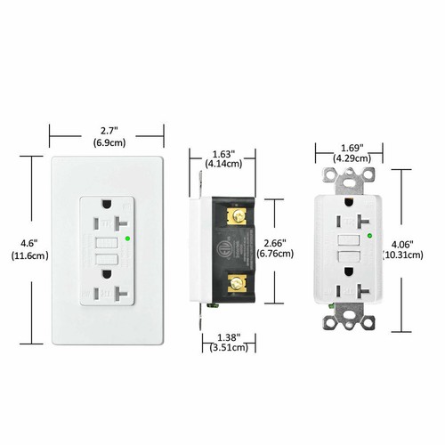 10PCS GFI GFCI Outlet 20Amp Tamper-Resistant Weather Resistant Duplex Receptacle - Picture 8 of 12