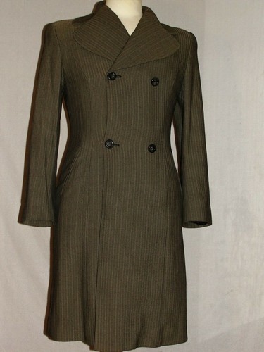 LADIES MASKA BASE DOUBLE BREASTED PINSTRIPE DESIGNER COAT/JACKET UK SIZE12 - Picture 3 of 8