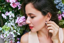 Womens Diamond Dangle Earrings "Melody of Nature" 0.75ct 10K Gold