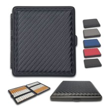 Zigarettenetui | Premium Flat | Black Edge Dekor | kompakt | Carbon Design