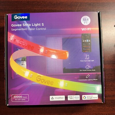 NEW Govee 32.8ft Wi-Fi RGBICW LED Strip Light S Segmented Color Control