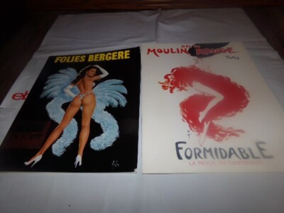 Lot 2 Vintage Paris  Show Programs Folies Berger & Moulin Rouge  Manda Djinn