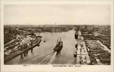 Manchester England Ship Canal Harbor Vintage Real Photo Postcard