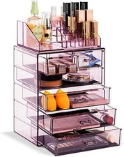 Sorbus Acrylic Makeup Organizer Purple, 6 Drawers, 16 Slots 