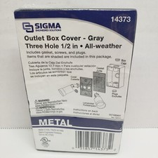 Sigma Electric Outlet Box Cover Three Hole 1/2" All Weather Gray 14373