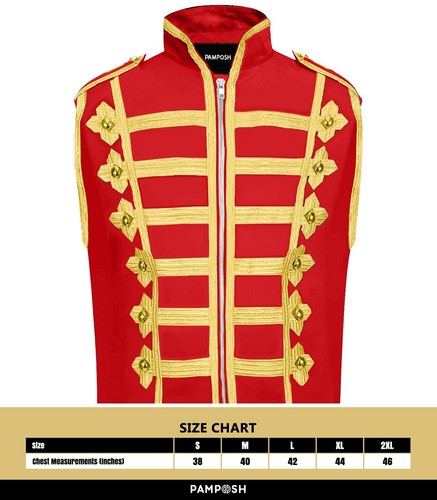 Hussar Jacket Mens Steampunk Napoleon Vest Military Tunic Drummer Parade Jackets - Picture 55 of 125