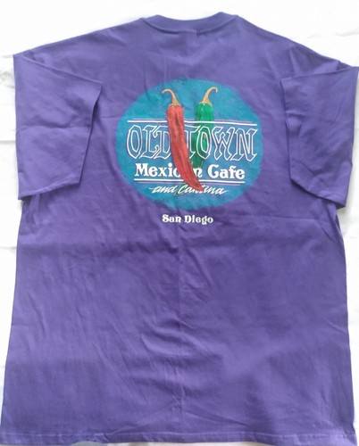 San Diego Chilli Town Mexican Cafe Mens Short Sleeve Cotton Purple Shirt XXL - Picture 3 of 7