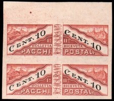1945 Saint-Marin - Colis postaux 10 cents. non dentelé en paire verte. MNH**