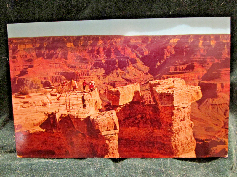Grand Canyon AZ-Arizona, Mather Point, Aerial View, Vintage Postcard