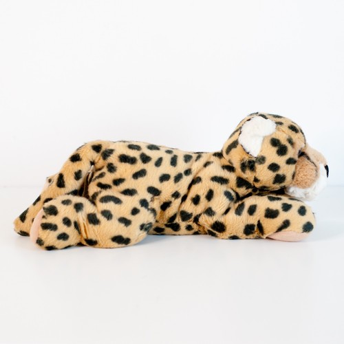 Peluche Aurora Guepardo 12" Acostado Realista Leopardo Manchado Gato Grande Relleno - Imagen 3 de 8