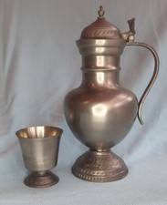 Zinnkaraffe und Becher mit Jagdmotiv Rein Zinn
