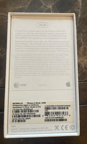 Apple iPhone 4 Noir 16 Go BOITE VIDE UNIQUEMENT - Photo 3 sur 4
