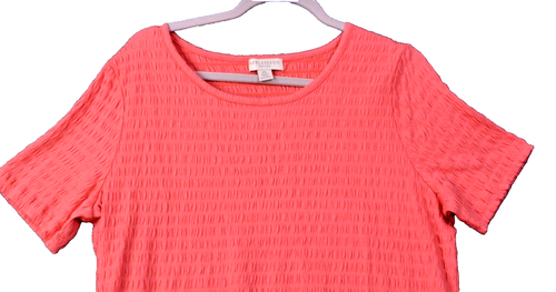 Camicia Appleseed's donna Petite Large cotone salmone elasticizzato attiva casual increspato - Foto 2 di 15