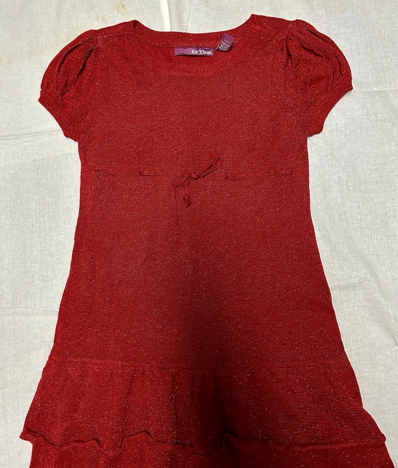 Epic Threads Knit Holiday Dress Bight Red Girls Size XL - Image 4 of 4