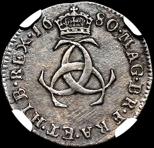 CHARLES II. / GRAN BRITÁNICA 1680, Æ Moneda de Plata Maundy 3p, NGC XF + Certificado de Autenticidad GGcoins - Imagen 4 de 8
