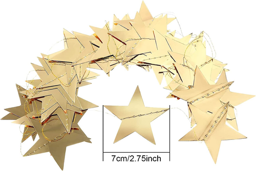Glitter Star Garland Banner Decoration, 130 Feet Bright Star Hanging Bunting Ban - Picture 3 of 12