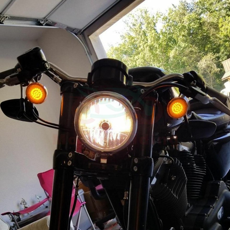 LED Turn Signal Lights - Smoke Lens 1157 Fit For Harley Davidson Street Glide, Road King, Sportster & More