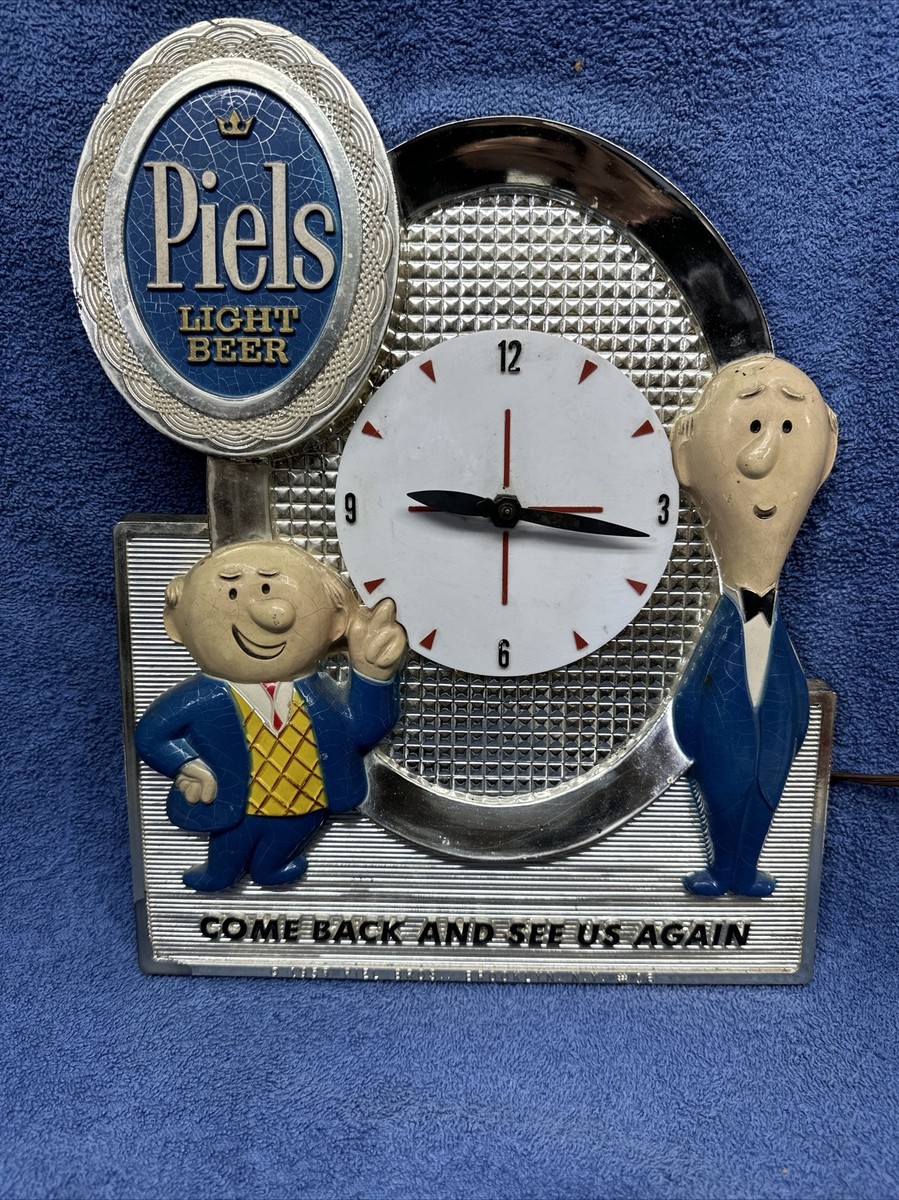 1959年Piels Beerピールズビール★バート＆ハリービンテージ壁掛け時計 1959 PIELS LIGHT BEER CLOCK BROOKLYN NEW YORK BERT AND HARRY