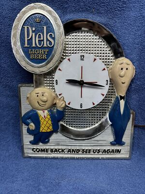1959年Piels Beerピールズビール★バート&ハリービンテージ壁掛け時計 1959 PIELS LIGHT BEER CLOCK BROOKLYN NEW YORK BERT AND HARRY
