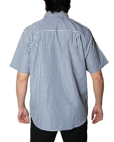 Mens Check Shirts Short Sleeve Poly Cotton Soft Regular Fit Casual Tops (2281) - Picture 10 of 14