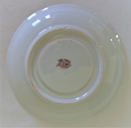 Fern Hand Painted Cup and Saucer Japan Pink Cabbage Rose - Picture 3 of 12
