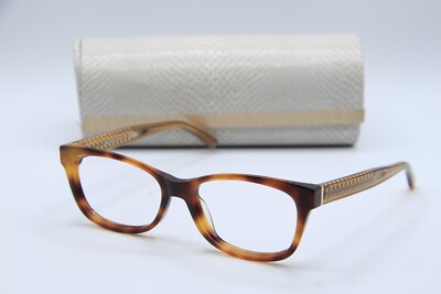 NEW JIMMY CHOO JC 193 XLT HAVANA GOLD AUTHENTIC EYEGLASSES W/CASE 52-16