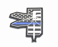 HALEY STRATEGIC THIN BLUE LINE DRAGONFLY LOGO PATCH HOOK/LOOP BACKING 3" X 2.75"