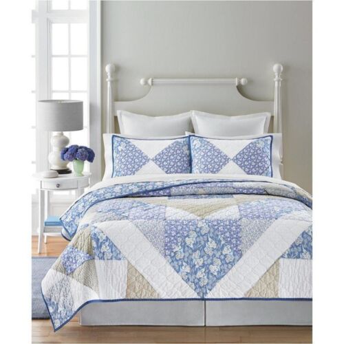 NIP Martha Stewart Collector's Blue Meadow Quilted Standard Sham - Picture 3 of 3