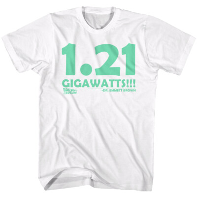 Back To The Future Movie 1.21 Gigawatts !!! Doc Emmett Brown Men's T Shirt  
