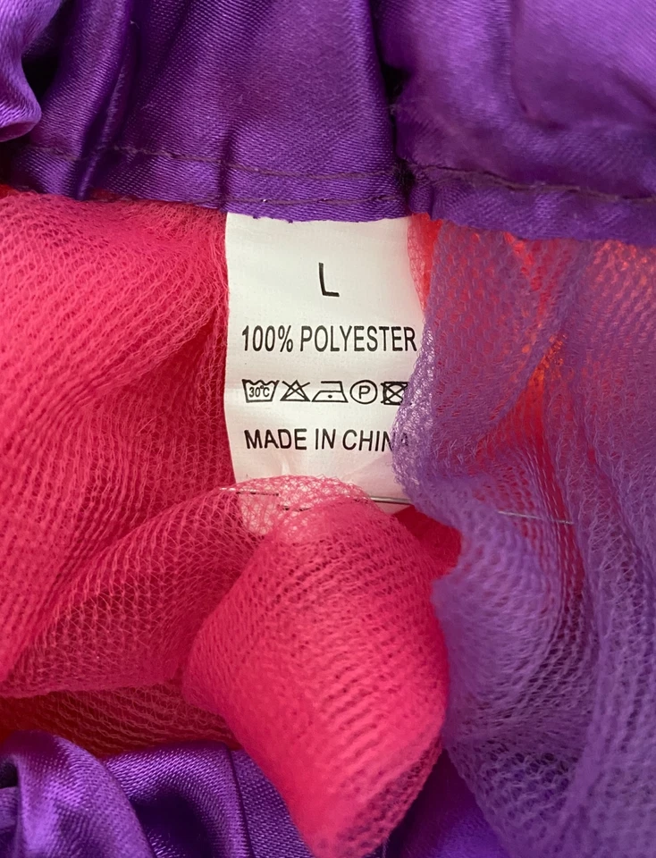 儿童弹性腰薄纱丝带亮彩虹裙 L 码 — 第 4/4 张图片