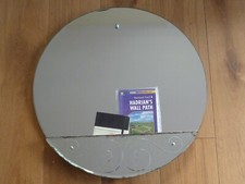 Retro Pink Round Frameless Mirror - Vtg Atsonea Display/Storage Pocket Shelf
