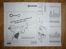 Crosman MK 1 2 Mark I Mark II -Seal Kit - Exploded View With Guide  Parts list