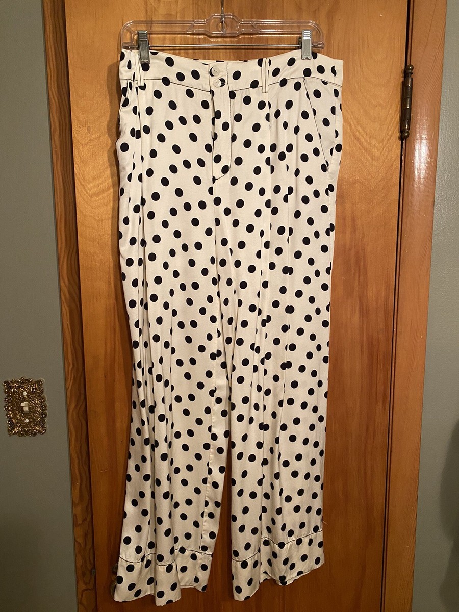 新品未使用タグ付商品　DouDou flocky dot pants dress Wide satin polka dot pants - MD'M