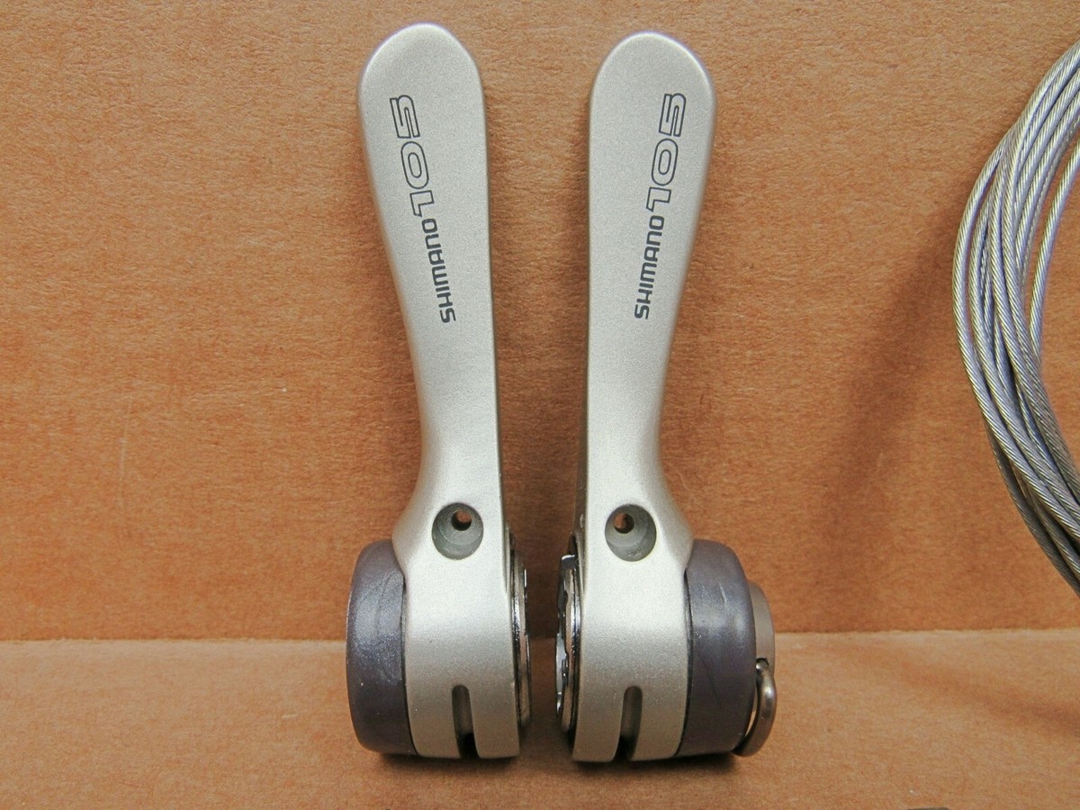 New-Old-Stock Shimano 105 7-Speed Index Shifters with Gray New-Old-Stock Shimano 105 7-Speed Index Shifters with Gray