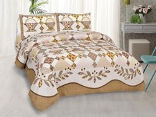 Cotton 6 Pc Bedding Set Wide Print King Size 2 Bedsheet 4 Pillow Cover