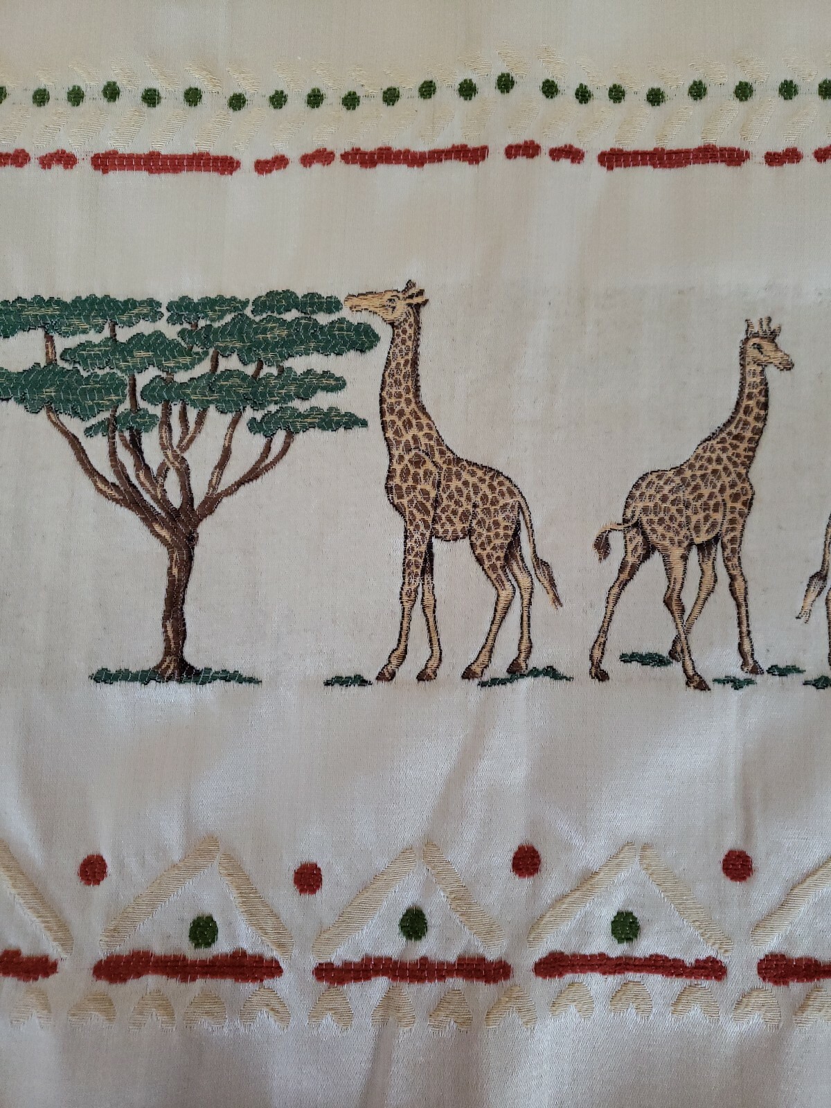 Vintage Animal Fabric Safari Zebra Giraffe Lion Wildlife Contton Fabric