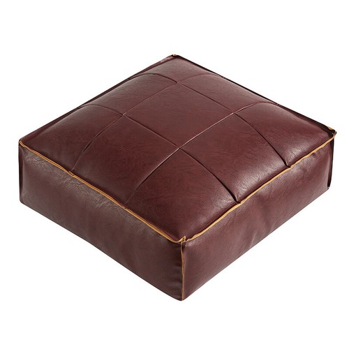 Faux Leather Decorative Floor Cushion Modern Waterproof Solid Outdoor Cushion - Picture 9 of 11