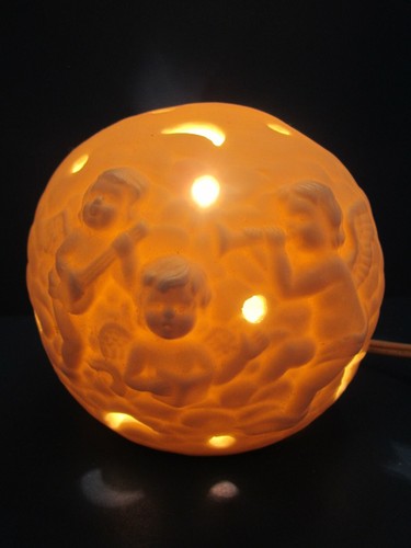 night light white porcelain with angels & star openings price products round - Picture 4 of 5