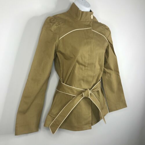 Vintage 90s/Y2K Marc Jacobs Khaki Beige Belted Short Trenchcoat Size XS - Bild 3 von 8