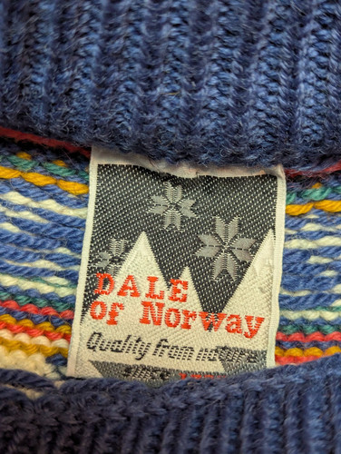 Vintage 90s Dale of Norway Trondheim Sweater Adult Large Pure New Wool Fair Isle - Picture 3 of 7