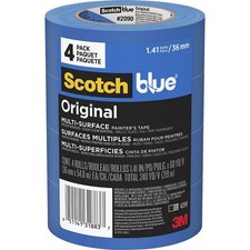 3M 2090-36EVP 1.41" x 60yd 36mm ScotchBlue Original Painters Tape 4pk 